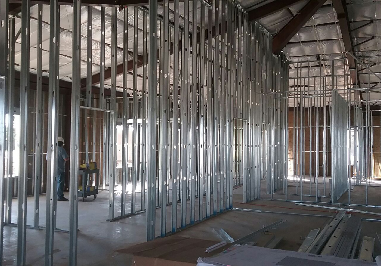 La Marque Fire Station — drywall installation