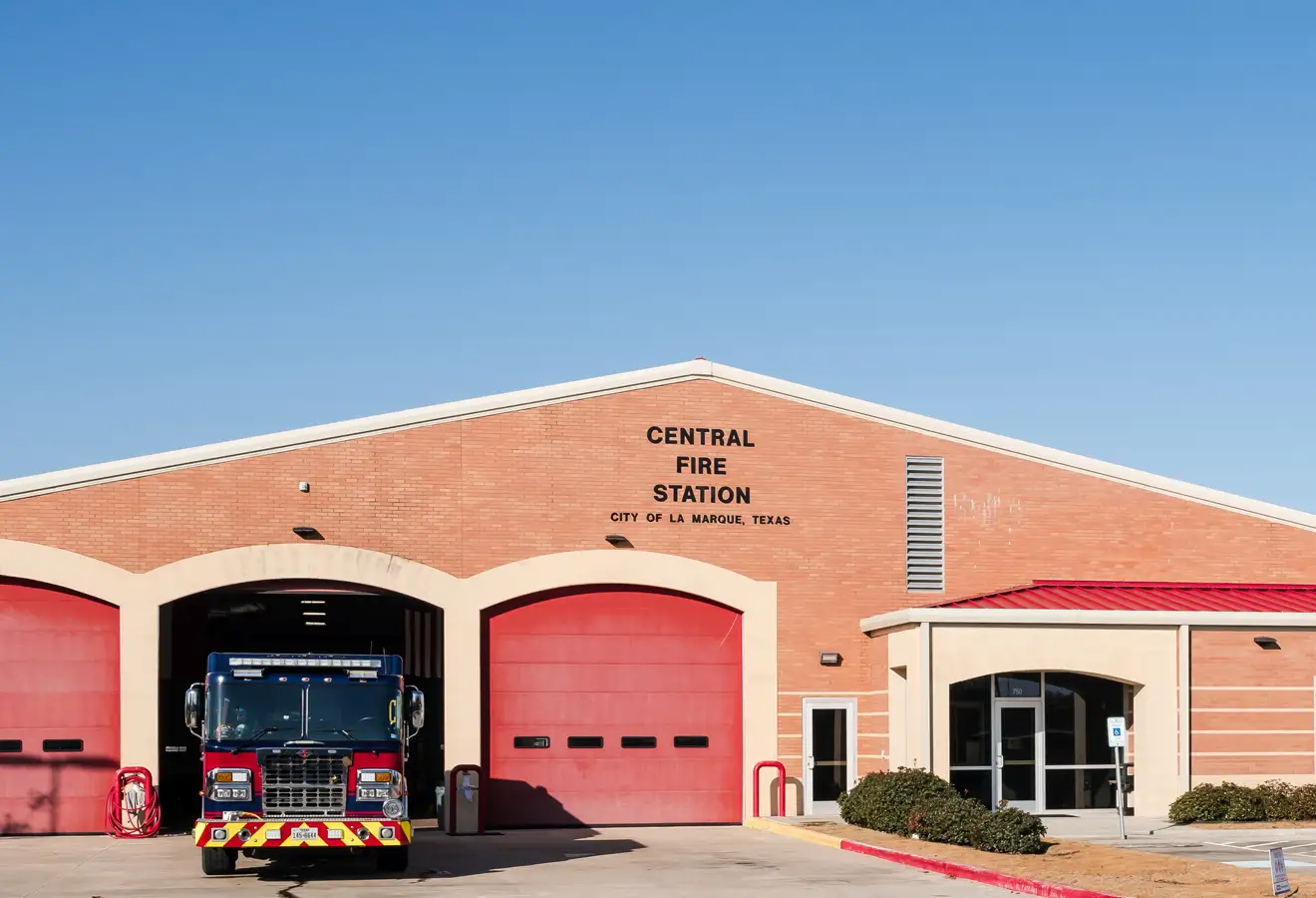 La Marque Fire Station — metal stud framing