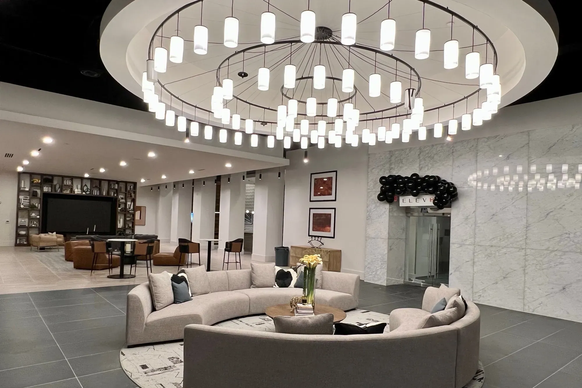 Resident amenity lounge at Elev8 Luxury Apartments — framing and drywall by Epic Contractors