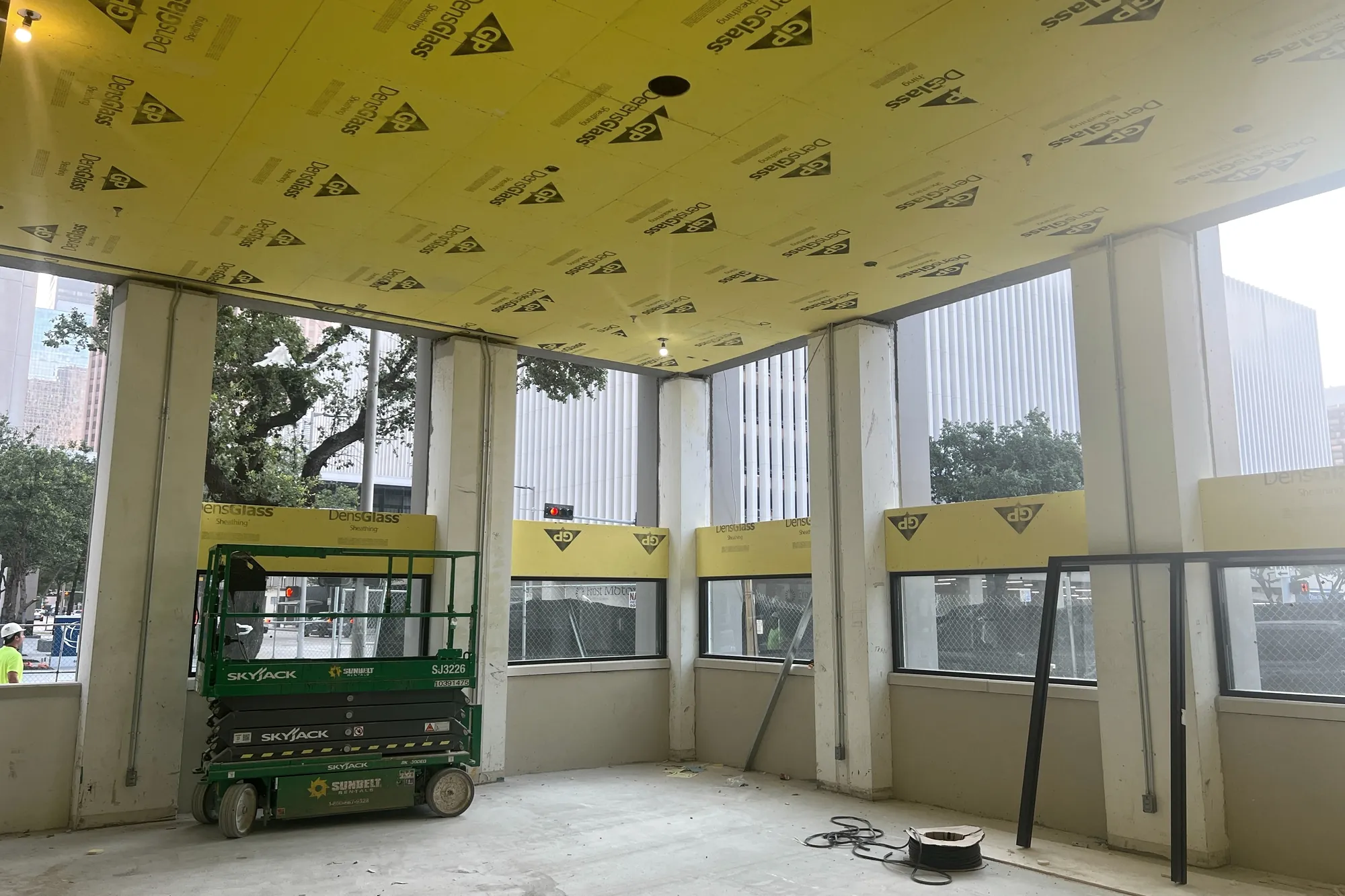Interior sheathing installation at the ground floor of Elev8 Luxury Apartments