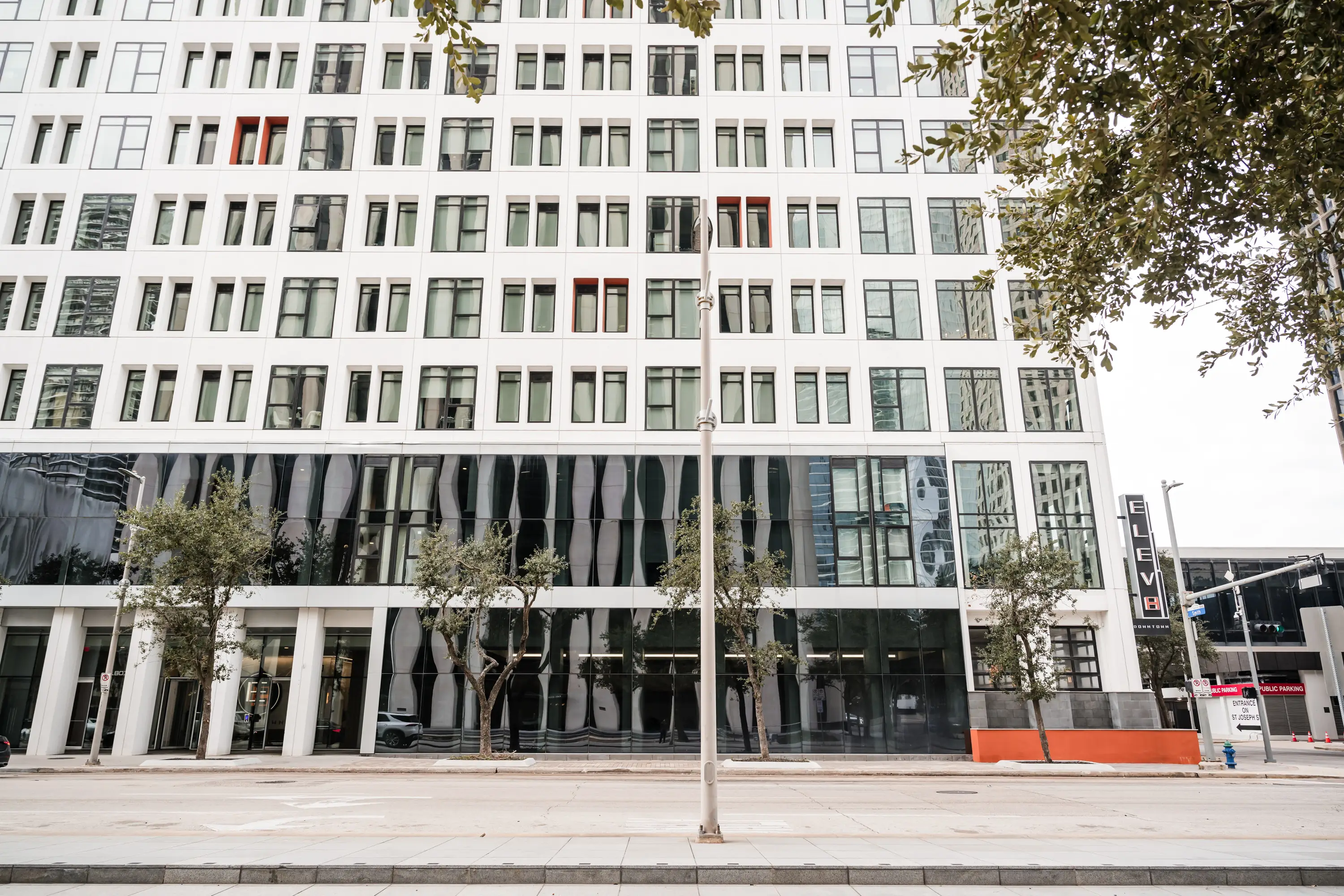Elev8 Luxury Apartments, 20-story multifamily tower in downtown Houston — interior metal stud framing and drywall by Epic Contractors