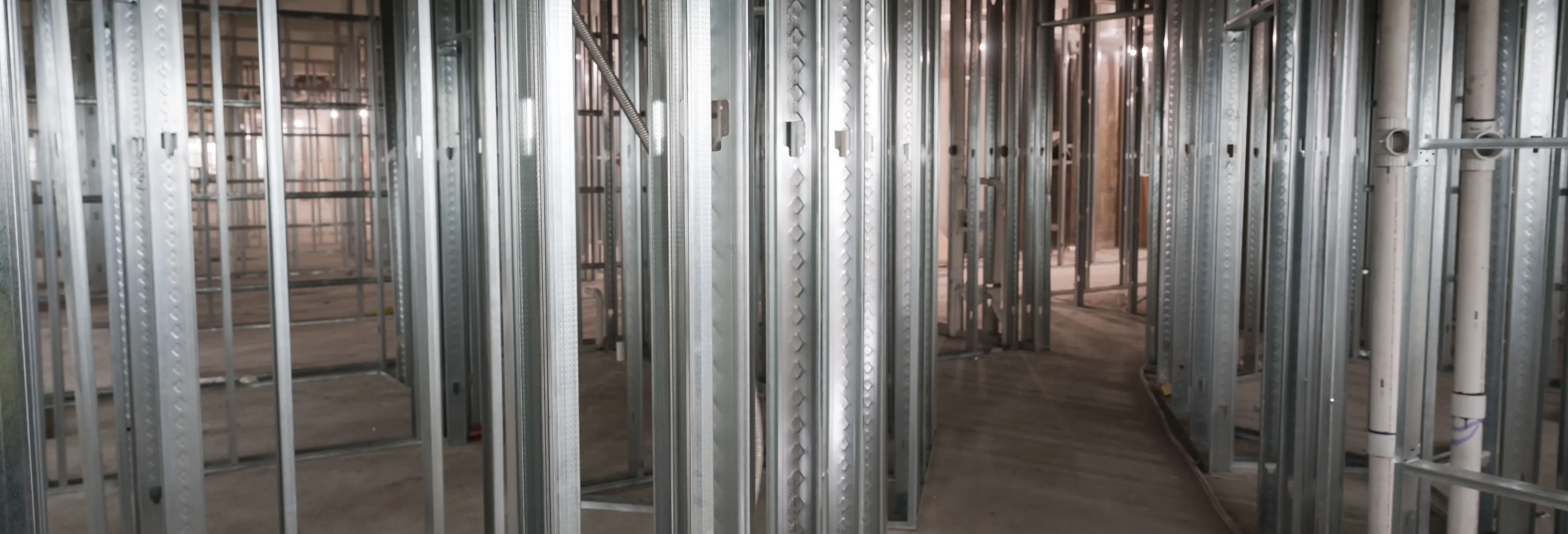 The Watt — metal stud framing and drywall, Houston TX